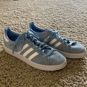 Columbia blue adidas campus shoes
